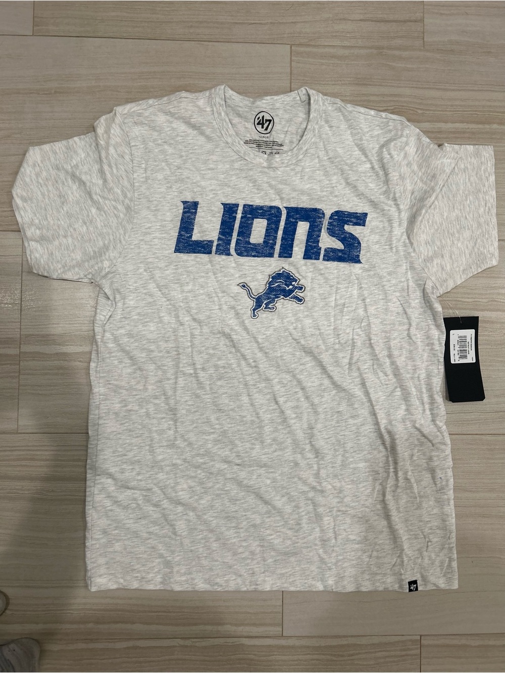 Men's Detroit Lions Gray Logo T-Shirt- size L